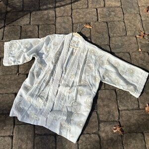NWOT Johnny Was Faye linen embroidered Kimono Cardigan